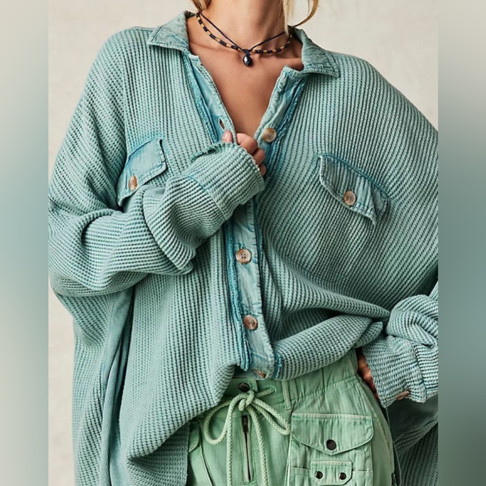 Free People Scout Jacket in Blue Surf
